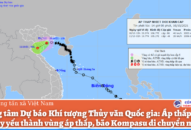 Sáng 11/10, áp thấp nhiệt đới suy yếu thành vùng áp thấp, bão Kompasu di chuyển nhanh